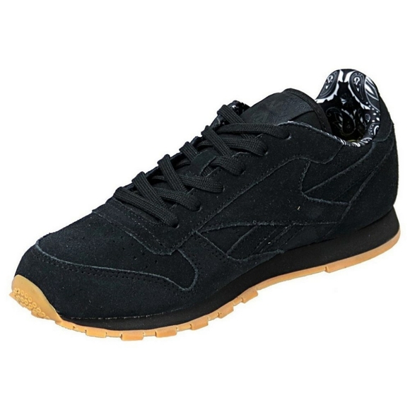 🆕 Reebok | Classic Black Suede Ortholite Big Kids Sneakers Size 2.5 & 3 Youth - Picture 5 of 11